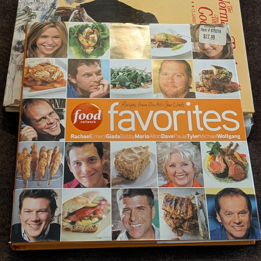 Food Network Favorites Cookbook Recipes All-Star Chefs Hardcover 1st Edition VTG